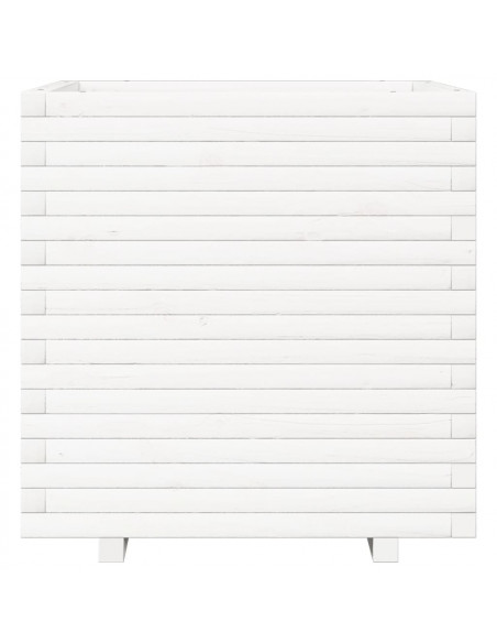 Fioriera da Giardino Bianca 70x70x72 cm Legno Massello di Pino