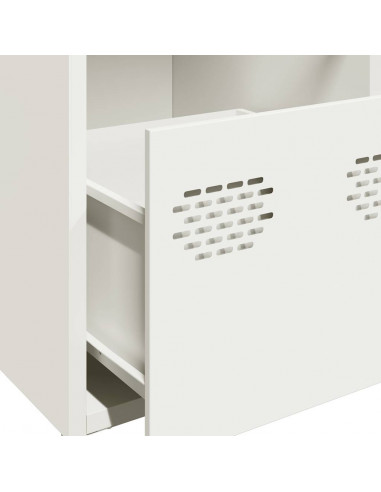 Credenza Bianca 101,5x39x73,5 cm in Acciaio Laminato a Freddo