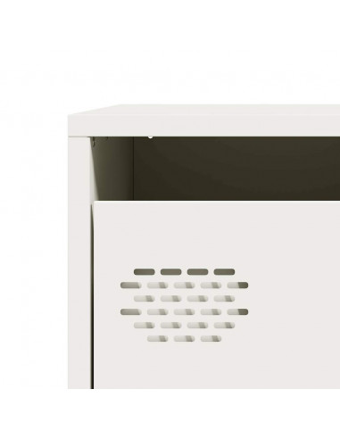 Credenza Bianca 101,5x39x73,5 cm in Acciaio Laminato a Freddo