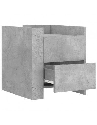 Comodino Grigio Cemento 45x50x50 cm in Truciolato