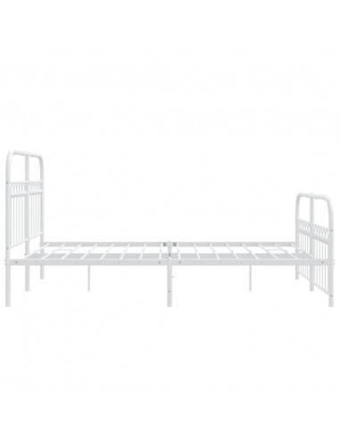 Giroletto con Testiera e Pediera Metallo Bianco 137x190 cm