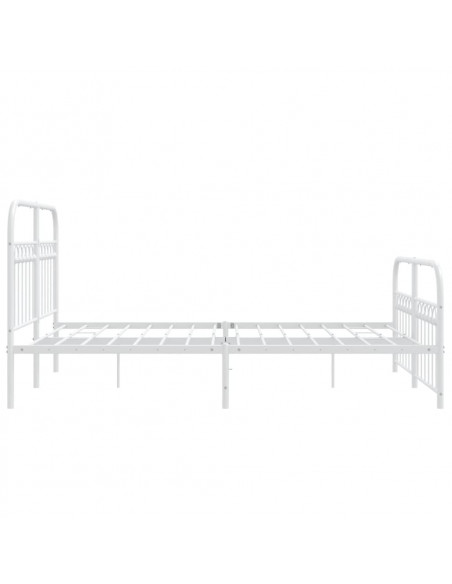 Giroletto con Testiera e Pediera Metallo Bianco 137x190 cm