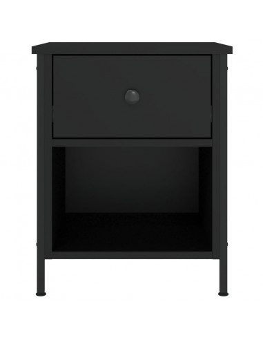 Comodini 2 pz Neri 40x42x50 cm in Legno Multistrato