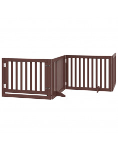 Cancello Cani Porta Pieghevole Marrone 10 Pannelli 800cm Pioppo 2