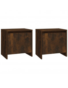 Comodini 2 pz Rovere Fumo 45x34x44,5 cm in Truciolato 2