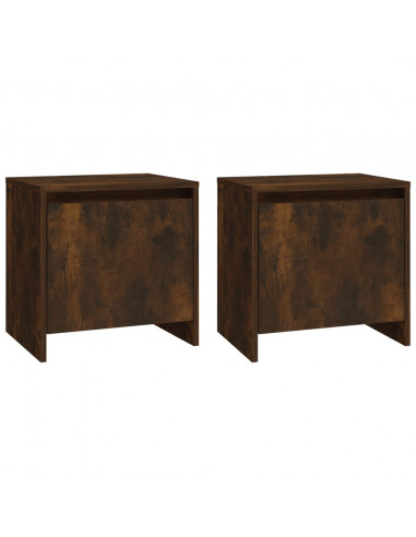 Comodini 2 pz Rovere Fumo 45x34x44,5 cm in Truciolato