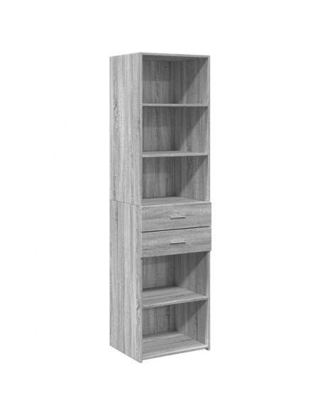 Credenza Grigio Sonoma 50x42,5x185 cm in Legno Multistrato