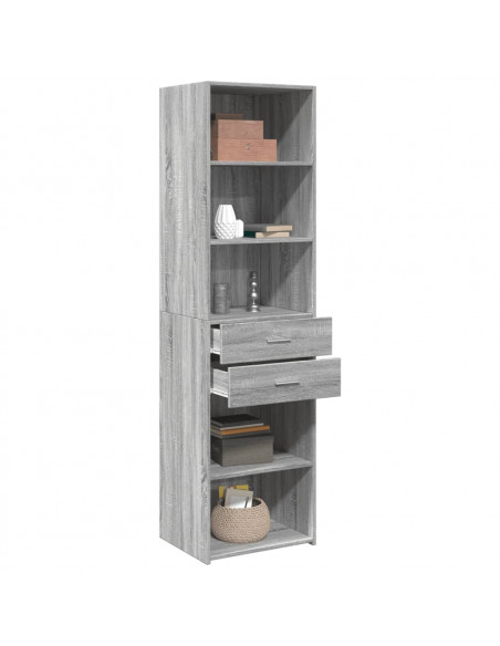 Credenza Grigio Sonoma 50x42,5x185 cm in Legno Multistrato