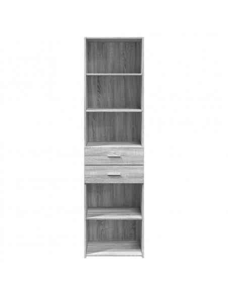 Credenza Grigio Sonoma 50x42,5x185 cm in Legno Multistrato