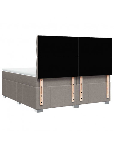 Giroletto a Molle con Materasso Tortora 200x200 cm in Tessuto