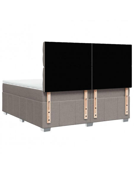 Giroletto a Molle con Materasso Tortora 200x200 cm in Tessuto