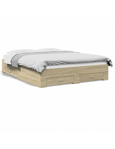 Giroletto Cassetti Rovere Sonoma 150x200 cm Legno Multistrato