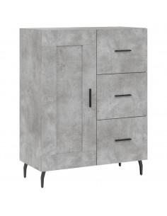 Credenza Grigio Cemento 69,5x34x180 cm in Legno Multistrato 2