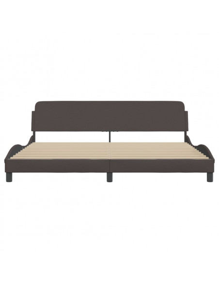 Giroletto con Testiera Marrone Scuro 200x200 cm in Tessuto
