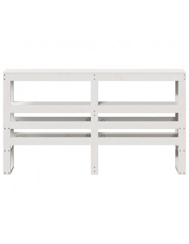 Testiera con Ripiani Bianca 160 cm in Legno Massello di Pino