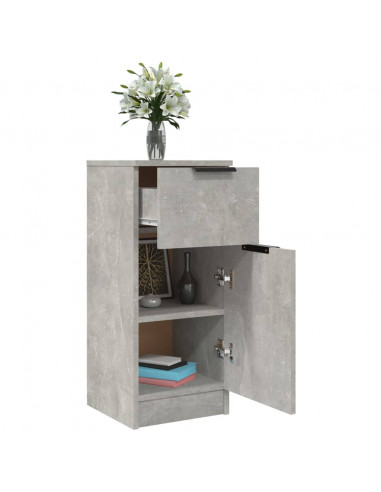 Credenza Grigio Cemento 30x30x70 cm in Legno Multistrato
