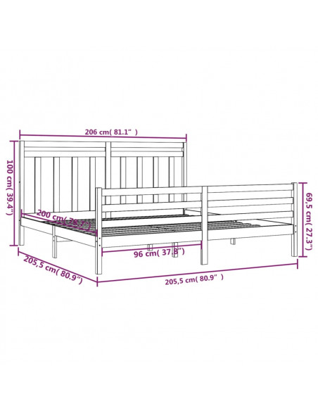Giroletto Grigio in Legno Massello 200x200 cm