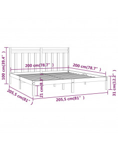 Giroletto Grigio in Legno Massello 200x200 cm