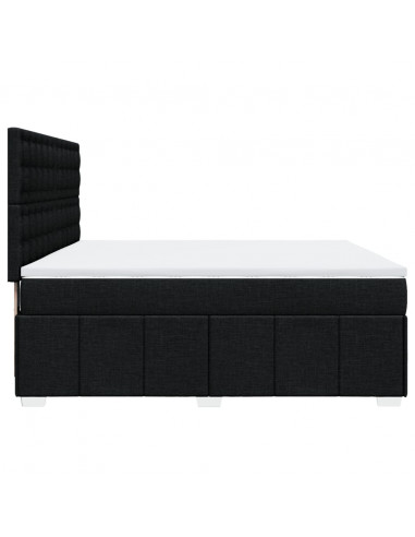 Giroletto a Molle con Materasso Nero 180x200 cm in Tessuto