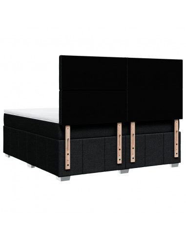 Giroletto a Molle con Materasso Nero 180x200 cm in Tessuto