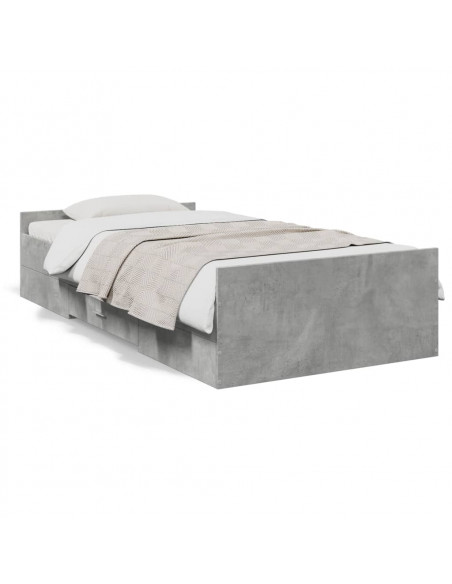 Giroletto Cassetti Grigio Cemento 100x200 cm Legno Multistrato