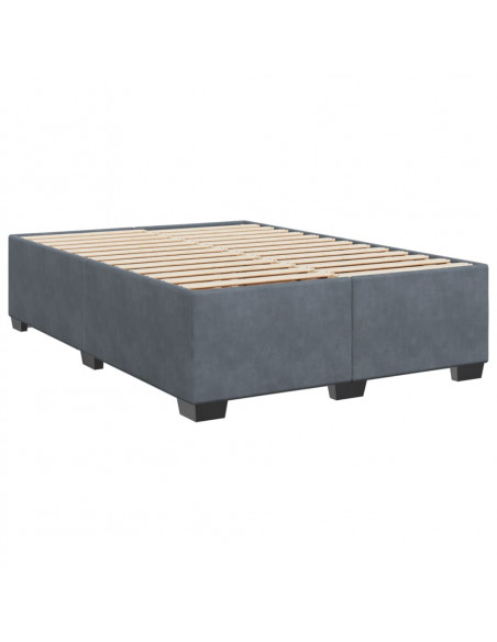 Giroletto a Molle con Materasso Grigio Scuro 140x200 cm Velluto