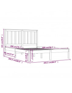 Giroletto Grigio in Legno Massello di Pino 200x200 cm