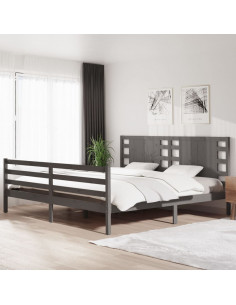 Giroletto Grigio in Legno Massello di Pino 200x200 cm