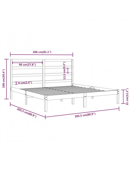 Giroletto Grigio in Legno Massello di Pino 200x200 cm