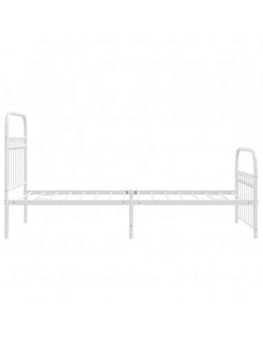 Giroletto con Testiera e Pediera Metallo Bianco 90x190 cm