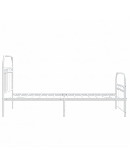 Giroletto con Testiera e Pediera Metallo Bianco 90x190 cm