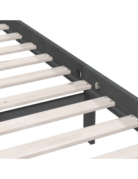 Giroletto Grigio in Legno Massello di Pino 90x190 cm Single