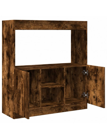 Credenza Rovere Fumo 92x33x100 cm in Legno Multistrato