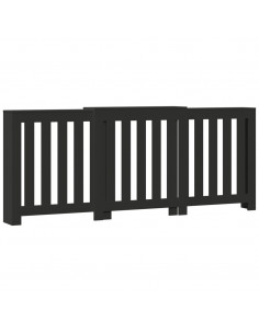 Copertura Termosifone Nera 205x21,5x83,5 cm Legno Multistrato 2