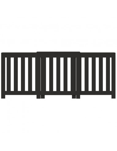 Copertura Termosifone Nera 205x21,5x83,5 cm Legno Multistrato