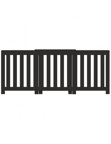 Copertura Termosifone Nera 205x21,5x83,5 cm Legno Multistrato