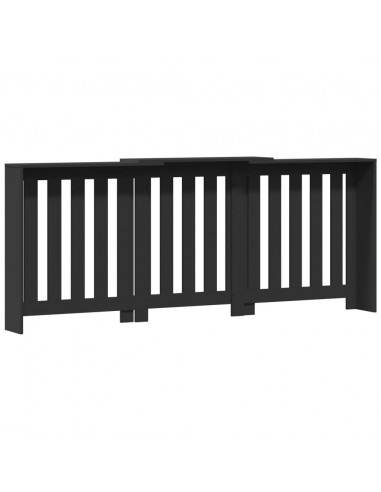 Copertura Termosifone Nera 205x21,5x83,5 cm Legno Multistrato