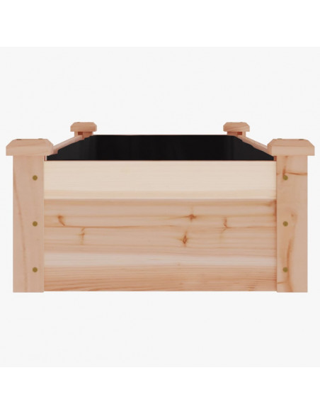 Fioriera Rialzata da Giardino Fodera 120x45x25cm Massello Abete