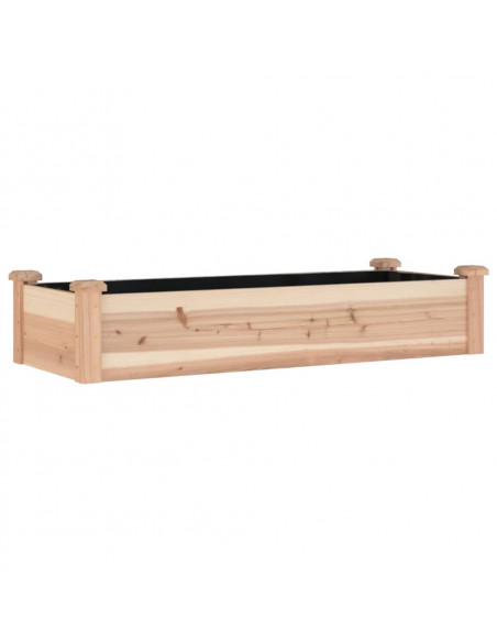 Fioriera Rialzata da Giardino Fodera 120x45x25cm Massello Abete