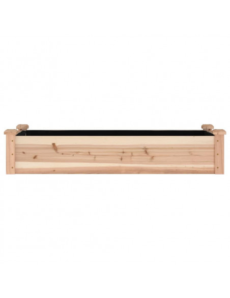Fioriera Rialzata da Giardino Fodera 120x45x25cm Massello Abete