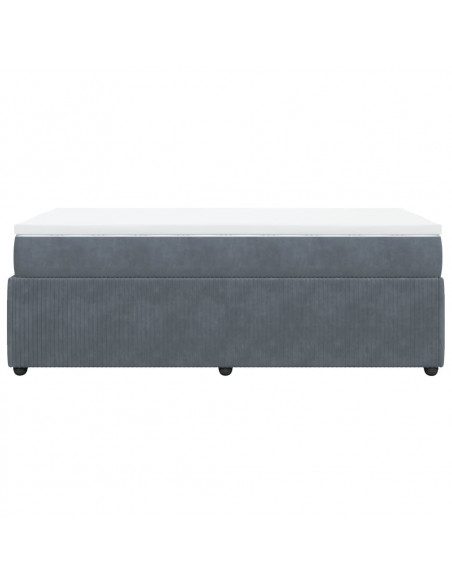 Giroletto a Molle con Materasso Grigio Scuro 80x200 cm Velluto