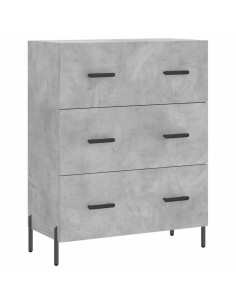 Credenza Grigio Cemento 69,5x34x180 cm in Legno Multistrato 2