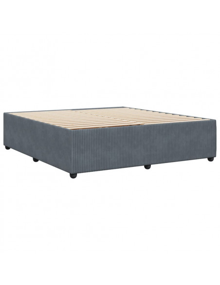 Giroletto senza Materasso Grigio Scuro 200x200 cm Velluto