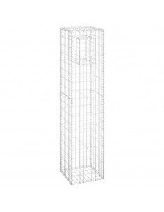 Cesto a Gabbione a Torre 40x40x180 cm in Ferro 2