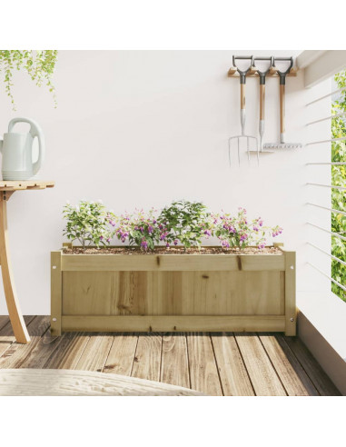 Fioriera da Giardino 90x31x31 cm in Legno di Pino Impregnato