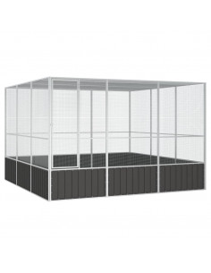 Gabbia Uccelli Antracite 302,5x324,5x211,5 cm Acciaio Zincato 2