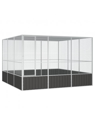 Gabbia Uccelli Antracite 302,5x324,5x211,5 cm Acciaio Zincato