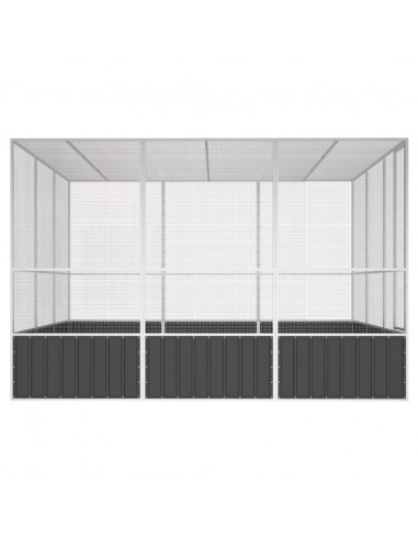 Gabbia Uccelli Antracite 302,5x324,5x211,5 cm Acciaio Zincato