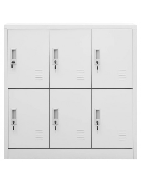 Armadietti con Chiave 2 pz Grigio Chiaro 90x45x92,5 cm Acciaio