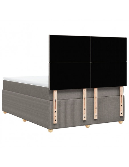 Giroletto a Molle con Materasso Tortora 160x200 cm in Tessuto